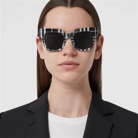 burberry check square sunglasses|burberry square sunglasses women.